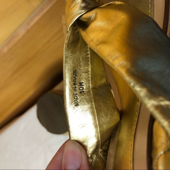 Kate Spade Gold Wood Slide Sandals 10 - Picture 8 of 8